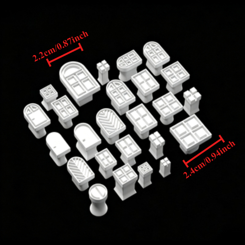 25pcs Door Window Theme Pottery Stamp Set